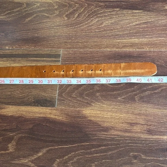 Brown Leather Belt with Metal Buckle - Picture 8 of 8